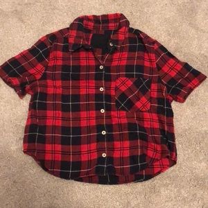Crop top flannel red